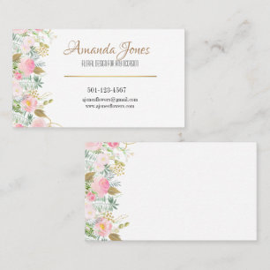 Florist flowers gold business card
