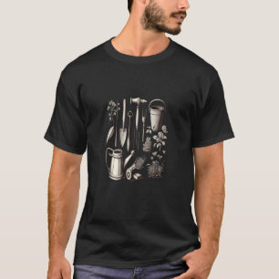 Florist Gardener Dad Grayscale Gardening Tools 2 T-Shirt