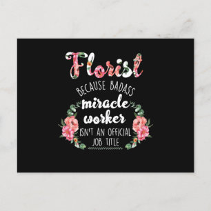 Florist Gardening Gardener Flowers Bouquet Florist Postcard