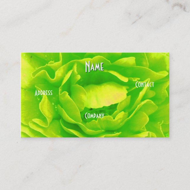 Florist - Green Pink Business Card (Front)