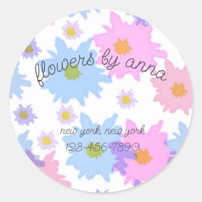 Florist Labels for Flower Shop  (Front)