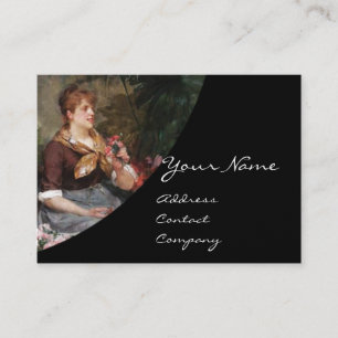 FLORIST MAKING A BOUQUET WITH COLORFUL FLOWERS BUSINESS CARD