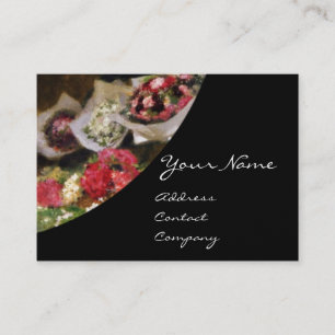 FLORIST MAKING A BOUQUET WITH COLORFUL FLOWERS BUSINESS CARD