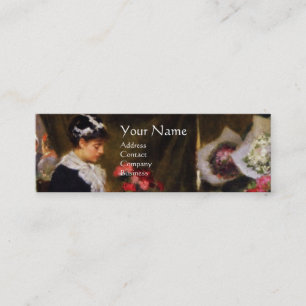 FLORIST MAKING A BOUQUET WITH COLORFUL FLOWERS MINI BUSINESS CARD