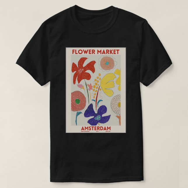 Florist Markets Amsterdam Poster T-Shirt (Design Front)