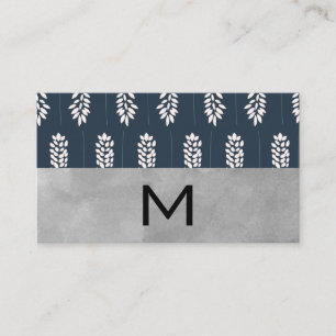 Florist   Monogram and Watercolor Block Business Card