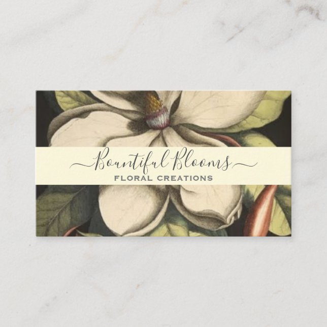 Florist Painted Magnolia Blooms Business Card (Front)