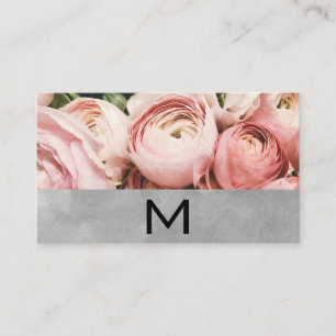 Florist Pink Flowers Watercolor Block Business Card