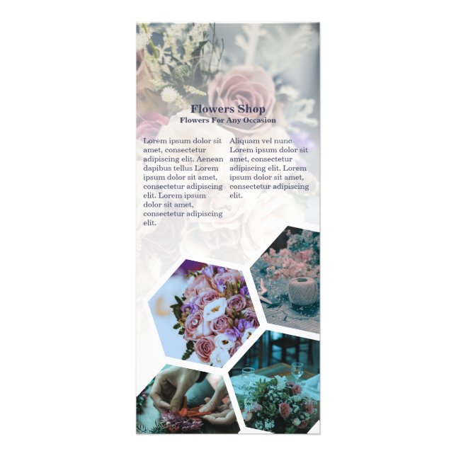 Florist Services Information Custom Photo Rack Card (Front)