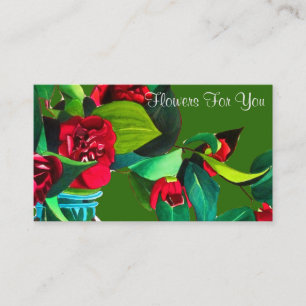Florist shop flowers for You Camellia art Business Card