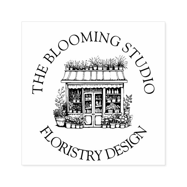 Florist Storefront Studio Rubber Stamp (Imprint)