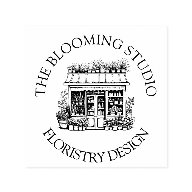 Florist Storefront Studio Rubber Stamp (Design)