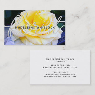 Florist Yellow Rose Flower Business Card