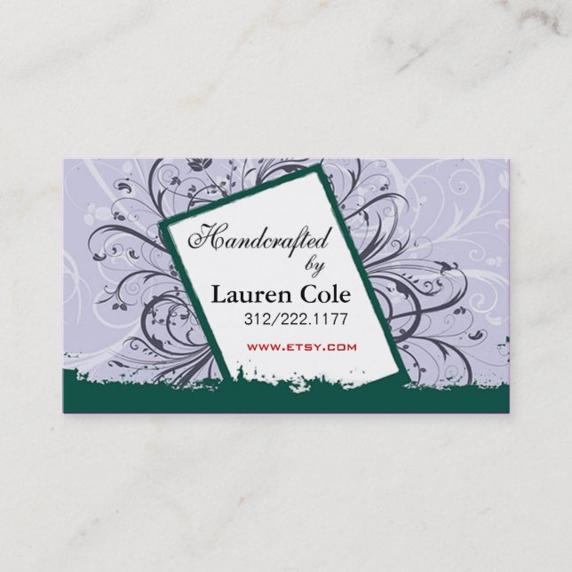 Florista Handcrafted by custom crafts Business Card (Front)