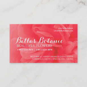 Floristry orange red pink florist business cards