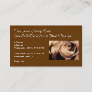 Florist's Business Card Floral Boutique & Weddings