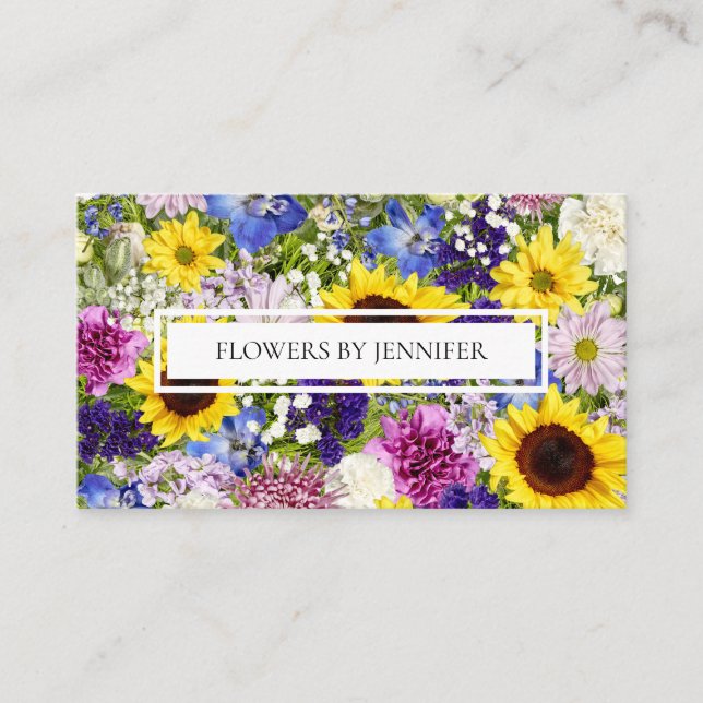 Florists, Flower Arrangers, Growers Photo Collage Business Card (Front)