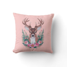 Florla deer throw pillow design