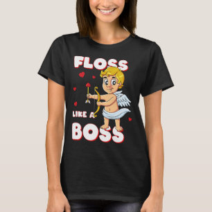 Floss Like A Boss Cupid Valentines Day Boys Girls T-Shirt