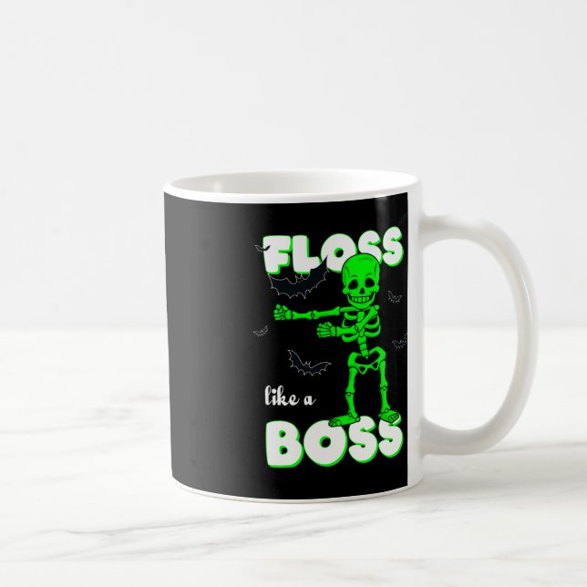 Floss Like A Boss Skeleton Halloween Boys Girls Ki Coffee Mug (Right)