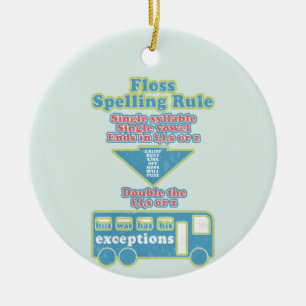 Floss Rule Phonics Learning English Language Ceramic Ornament