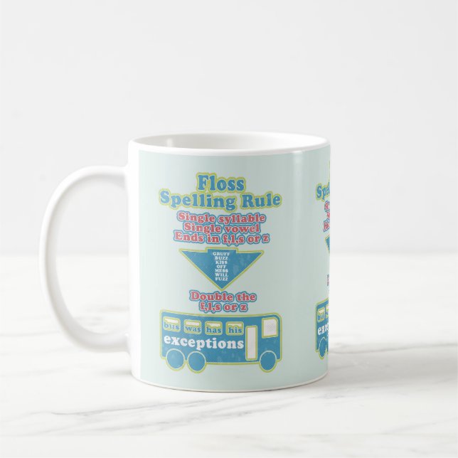 Floss Rule Phonics Learning English Language Coffee Mug (Left)