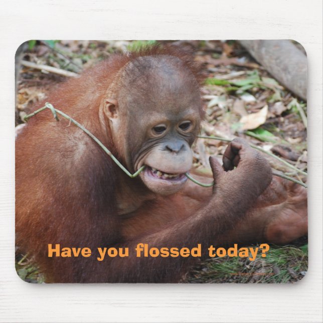 Floss Teeth Dental Care Humour Mouse Pad (Front)