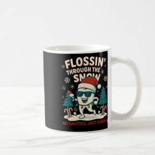 Flossin Through The Snow Funny Christmas Dentist  Coffee Mug