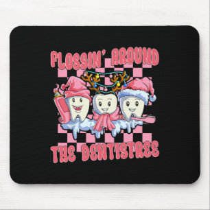 Flossing Around The Dentistree Funny Xmas Dental H Mouse Pad