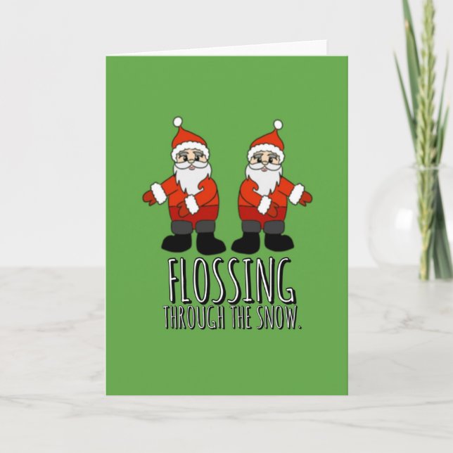 Flossing Christmas card. Holiday Card (Front)