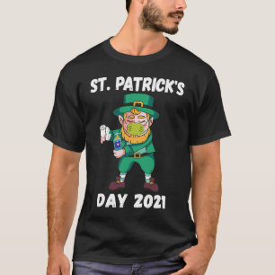 Flossing Leprechaun Wearing Mask St Patrick's Day  T-Shirt