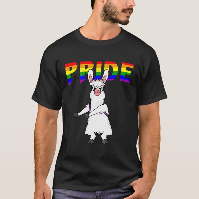 Flossing Llama Lesbian Bisexual Gay LGBT Pride T-Shirt (Front)