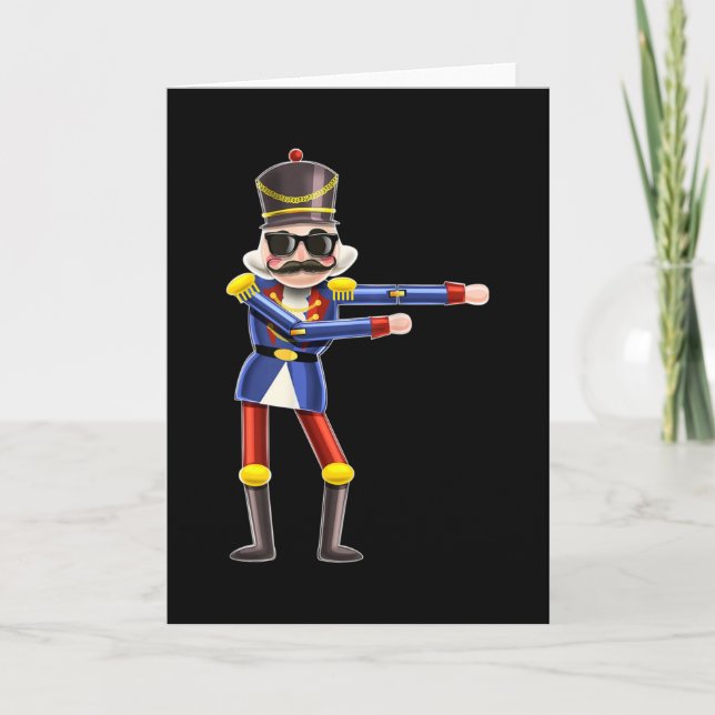 Flossing Nutcracker Christmas Kids Card (Front)