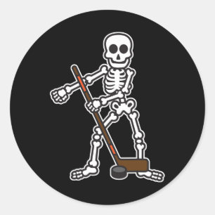 Flossing Skeleton Hockey Player Halloween Costume  Classic Round Sticker