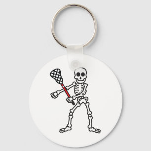 Flossing Skeleton Lacrosse Player Halloween Costum Key Ring