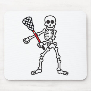 Flossing Skeleton Lacrosse Player Halloween Costum Mouse Pad