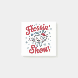 Flossing Thru the Snow Funny Xmas Christmas Post-it Notes