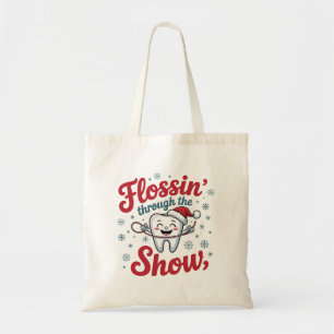 Flossing Thru the Snow Funny Xmas Christmas Tote Bag