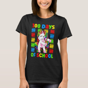 Flossing Unicorn 100 Day Of School 100 Days Smarte T-Shirt