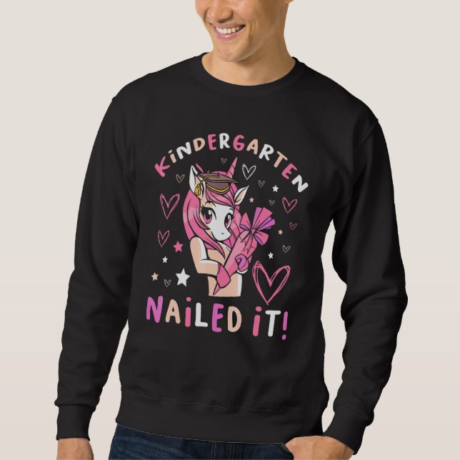 Flossing Unicorn Kindergarten Graduation For A Com Sweatshirt (Front)