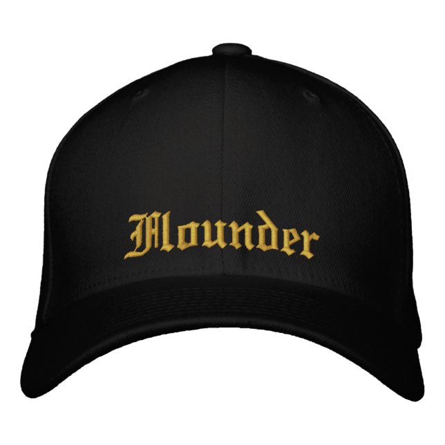 Flounder Black and Gold Fitted Cap (Front)