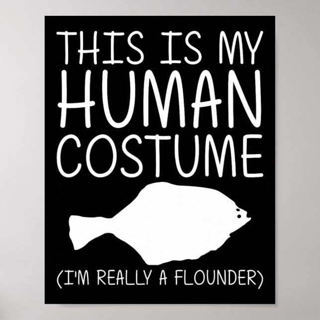 Flounder Easy Halloween Human Costume Food Fish Di Poster (Front)