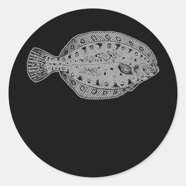 Flounder Fish Fisherman  Classic Round Sticker (Front)