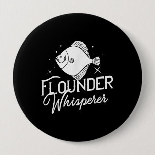 Flounder Fish Gift Fishing Farmer 10 Cm Round Badge