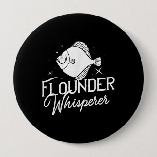 Flounder Fish Gift Fishing Farmer 10 Cm Round Badge