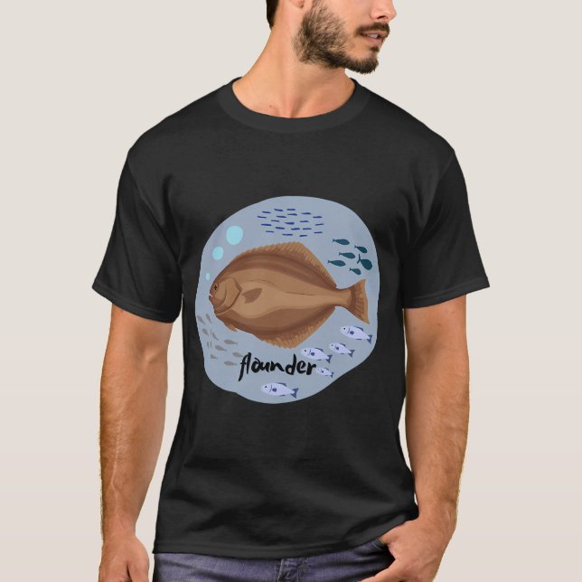Flounder Fish illustration T-Shirt (Front)
