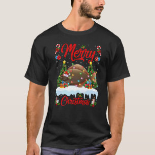Flounder Fish Lights Xmas Tree Santa Flounder Fish T-Shirt