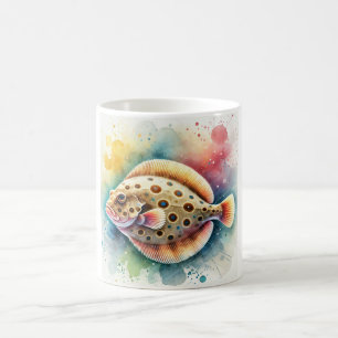 Flounder Majesty 010824AREF103 - Watercolor Coffee Mug