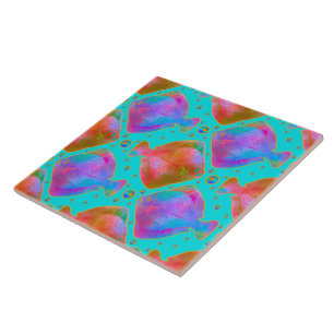Floundering About in the Tropical Rock Pools Ceramic Tile