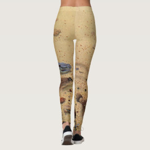 Flounders or Flat Fish, Vintage Marine Ocean Life Leggings